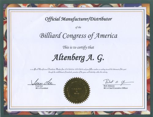  Billiard  Congress of America